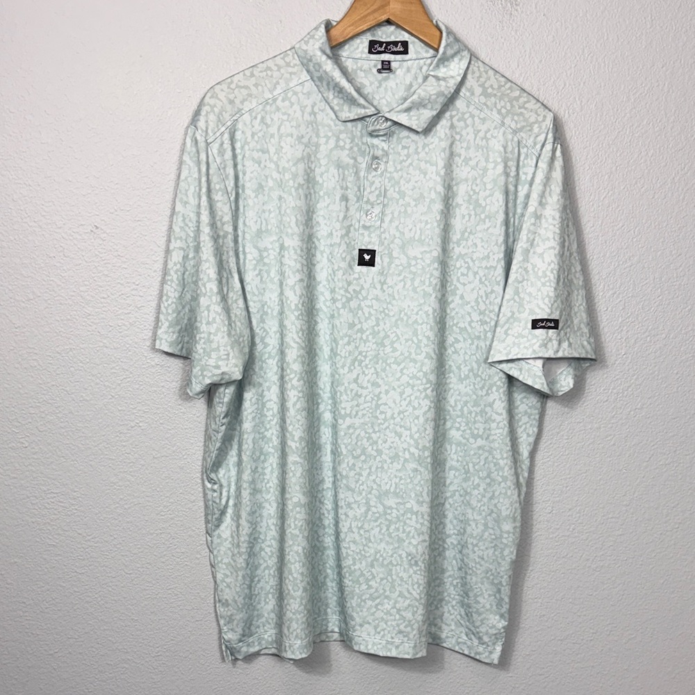 Bad Birdie Salt Shaker Men's Pale Mint Patterned Polo